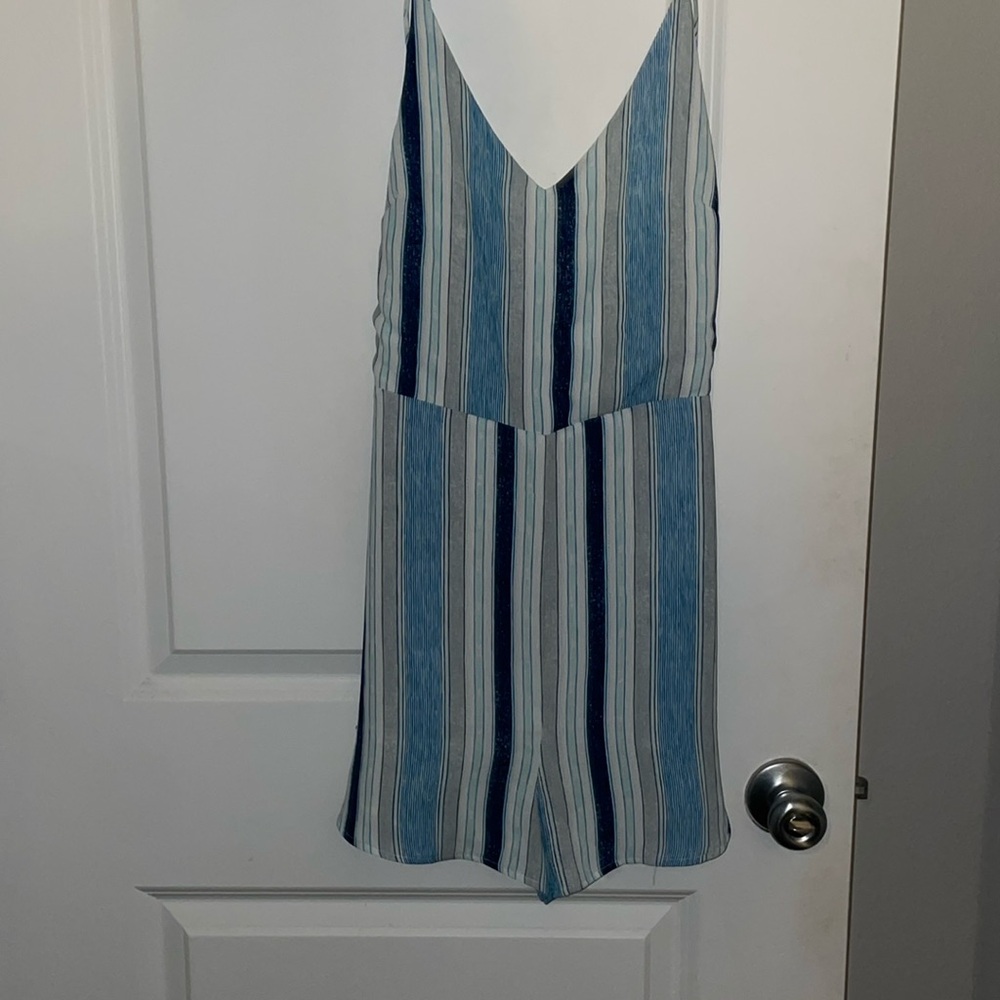 Lush blue striped romper